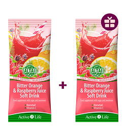 Nápoj s pomarančovým extraktom a malinovou šťavou 1+1