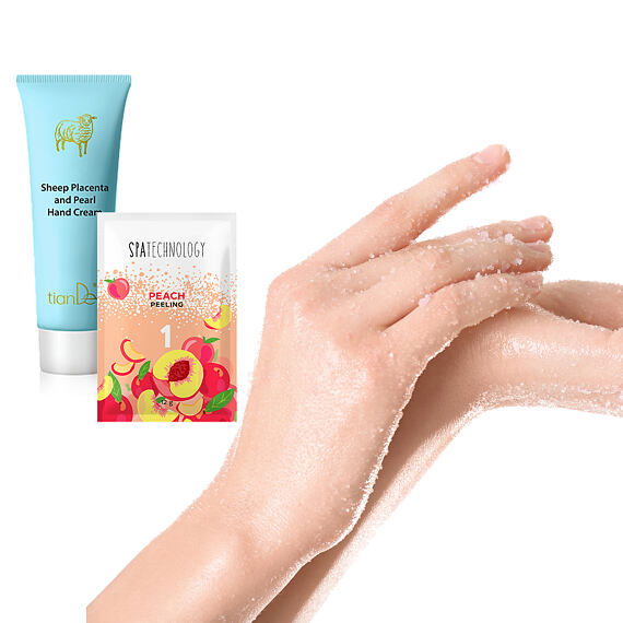 Královská péče o ruce s broskvovým peelingem