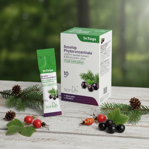 Extrakt z jedlového jehličí s šípkovou a rybízovou šťávou